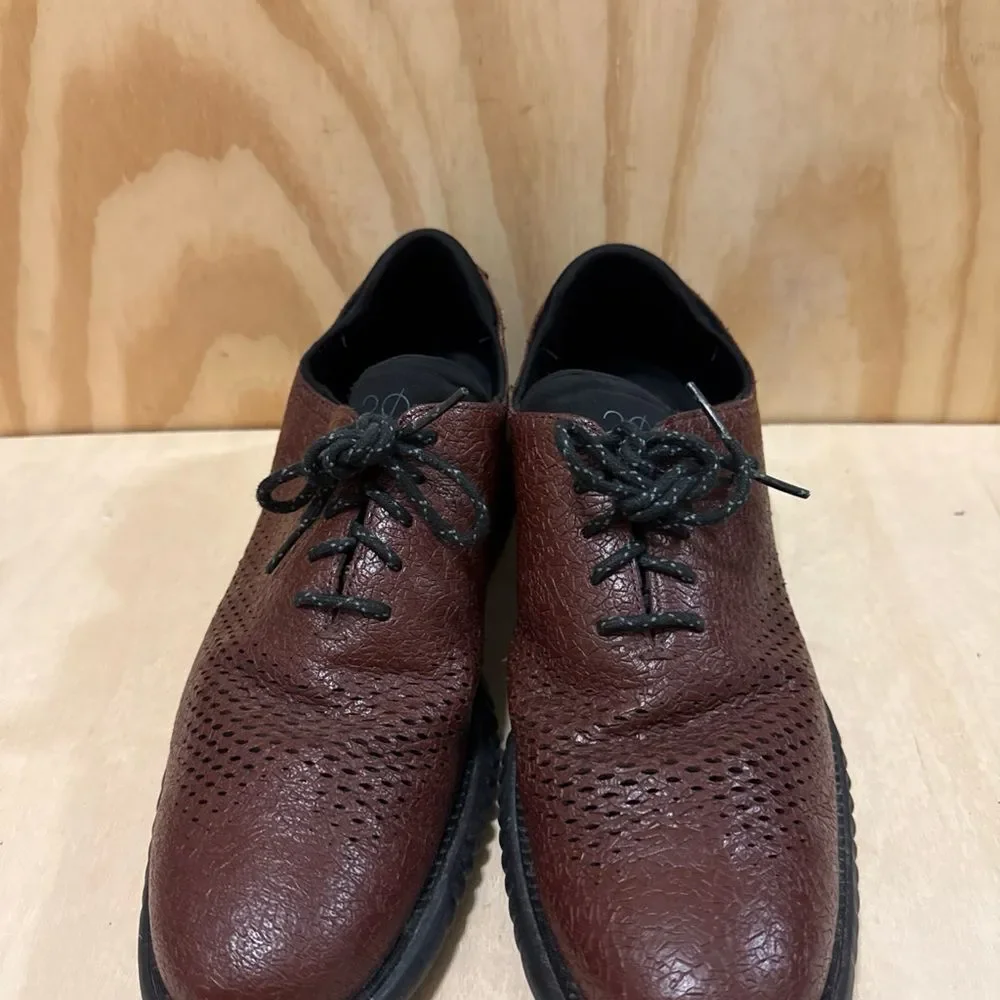 Cole Haan Men's Brown 2.Zerogrand Laser Wingtip Oxfords Size 10 M